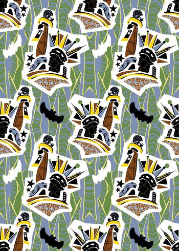 美式元素印花华亿平台图片