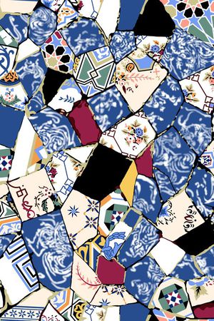 高迪花纹印花华亿平台图片