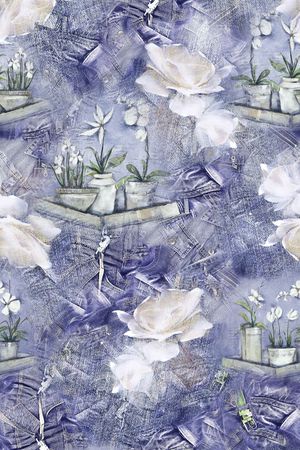 牛仔布印花华亿平台图片