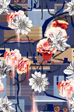 花卉印花华亿平台图片