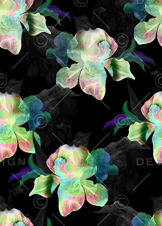 数码艺术花卉印花华亿平台图片