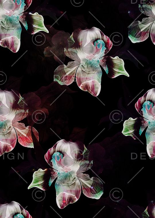 数码艺术花卉印花华亿平台图片