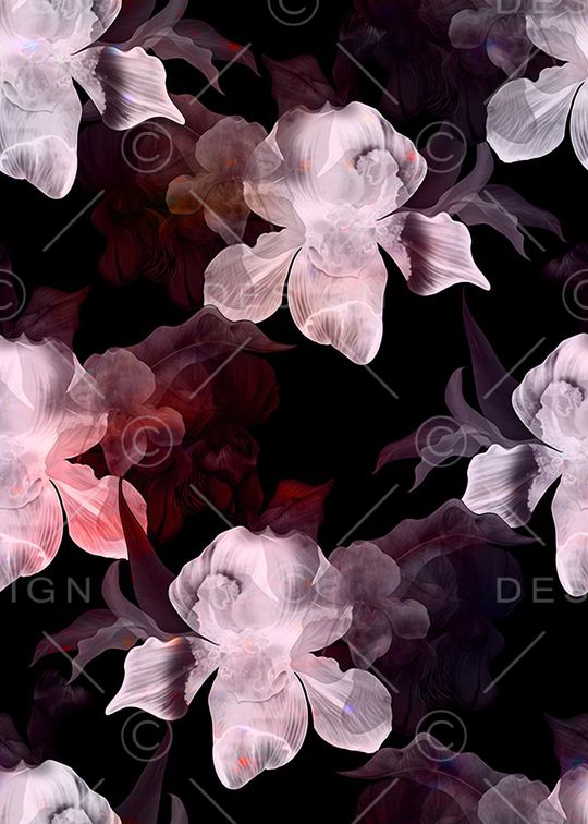 数码艺术花卉印花华亿平台图片