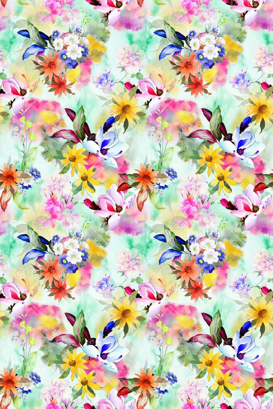 满版花卉印花华亿平台图片