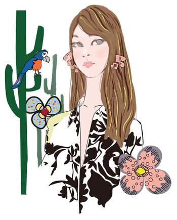 女孩印花华亿平台图片