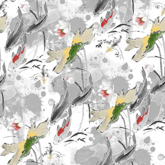 水墨印花华亿平台图片