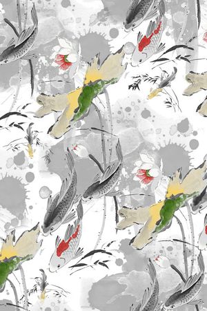 水墨印花华亿平台图片