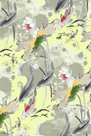 水墨印花华亿平台图片