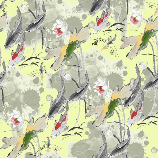 水墨印花华亿平台图片