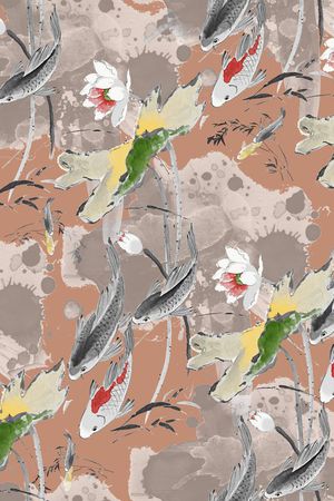 水墨印花华亿平台图片