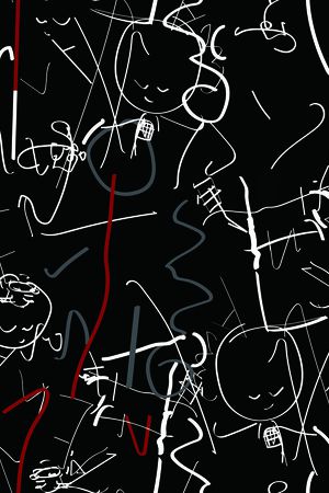 简笔涂鸦印花华亿平台图片