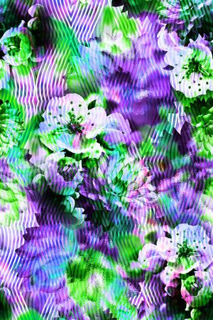 花卉、线条、艺术效果印花华亿平台图片