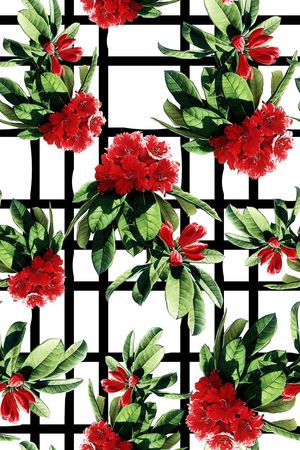 时尚手绘女装花卉印花印花华亿平台图片