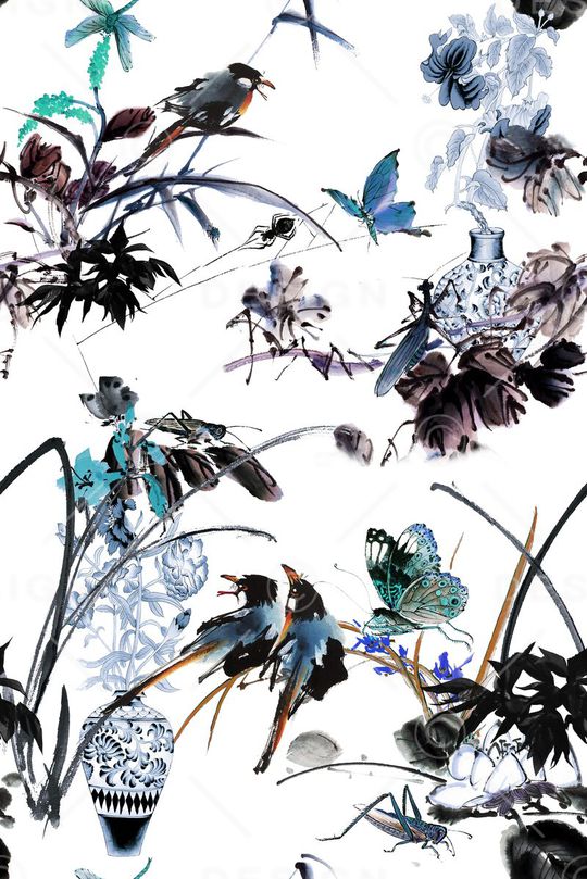 中国风印花华亿平台图片