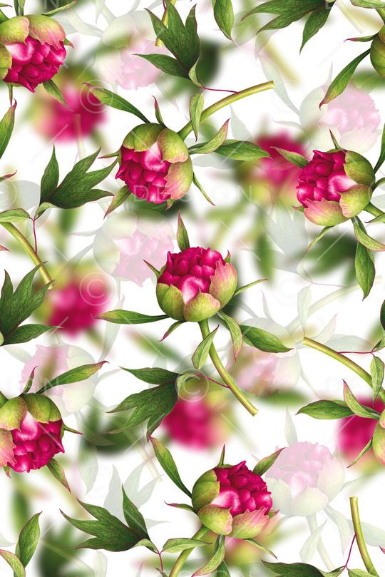 时尚抽象手绘植物花卉印花华亿平台图片