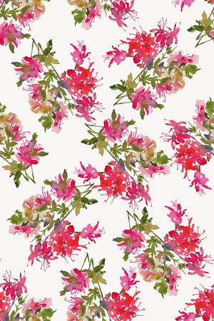 手绘水彩花卉服装印花华亿平台图片