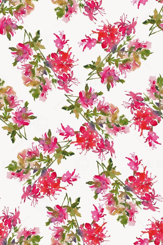 手绘水彩花卉服装印花华亿平台图片