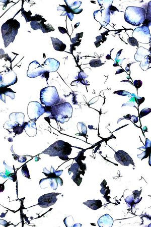 水墨花印花华亿平台图片