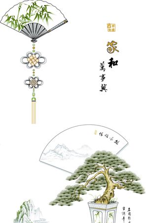 山水画印花华亿平台图片