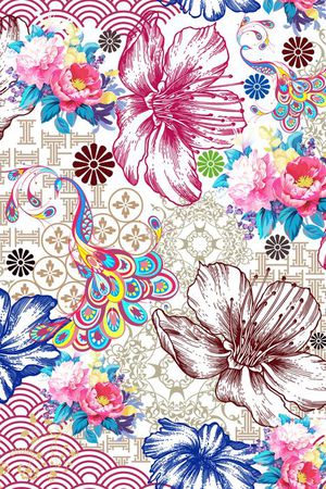 传统花印花华亿平台图片