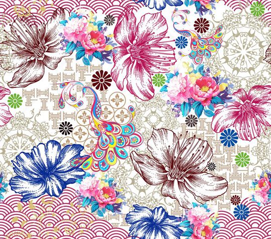 传统花印花华亿平台图片