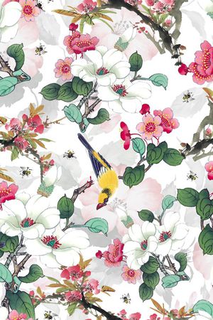 树枝印花华亿平台图片