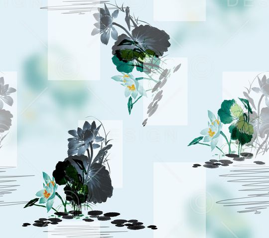 花卉印花华亿平台图片