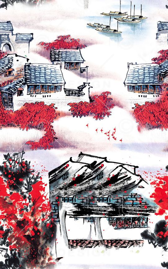 中国风印花华亿平台图片