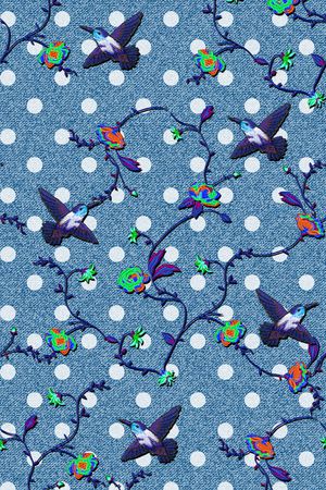牛仔纹理印花华亿平台图片