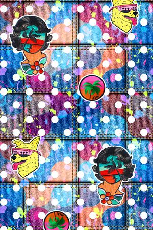 牛仔纹理印花华亿平台图片