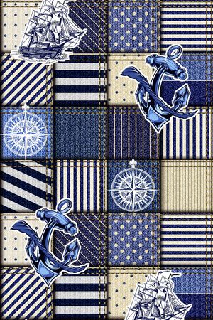 牛仔纹理印花华亿平台图片