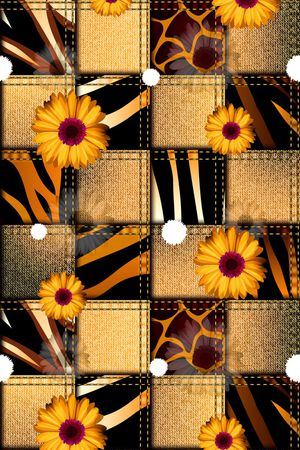 牛仔纹理印花华亿平台图片