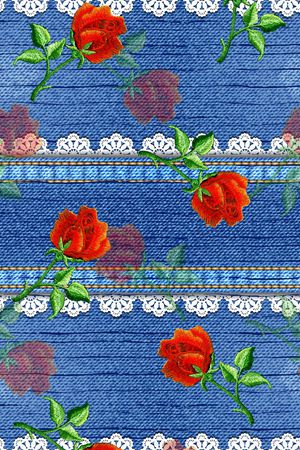 牛仔纹理印花华亿平台图片