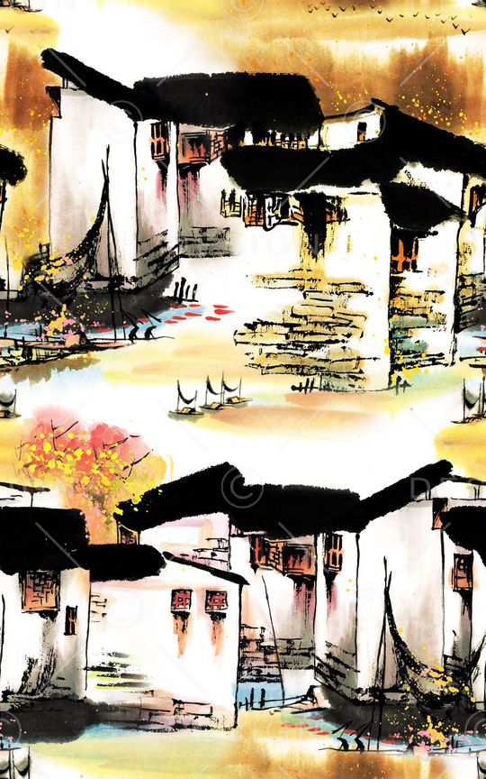 中国风印花华亿平台图片