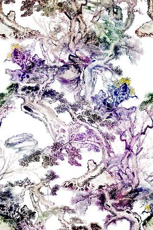 水墨印花华亿平台图片