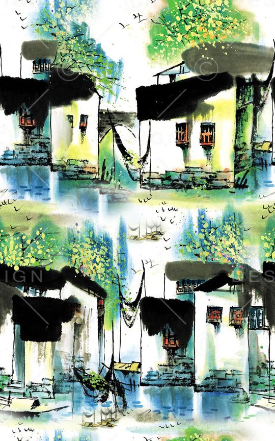 中国风印花华亿平台图片