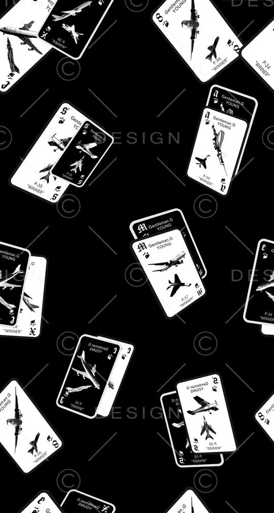 趣味飞机卡牌印花华亿平台图片