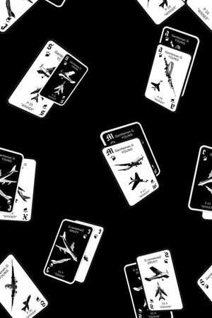 趣味飞机卡牌印花华亿平台图片