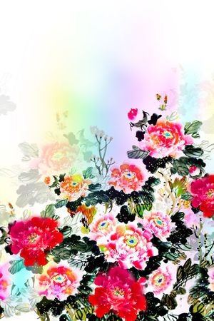 牡丹印花华亿平台图片