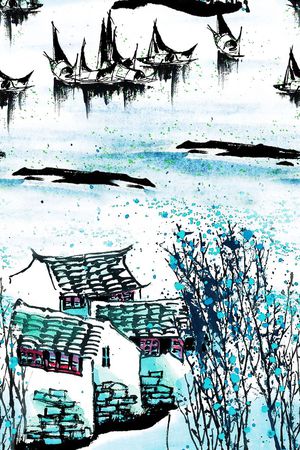 中国风印花华亿平台图片