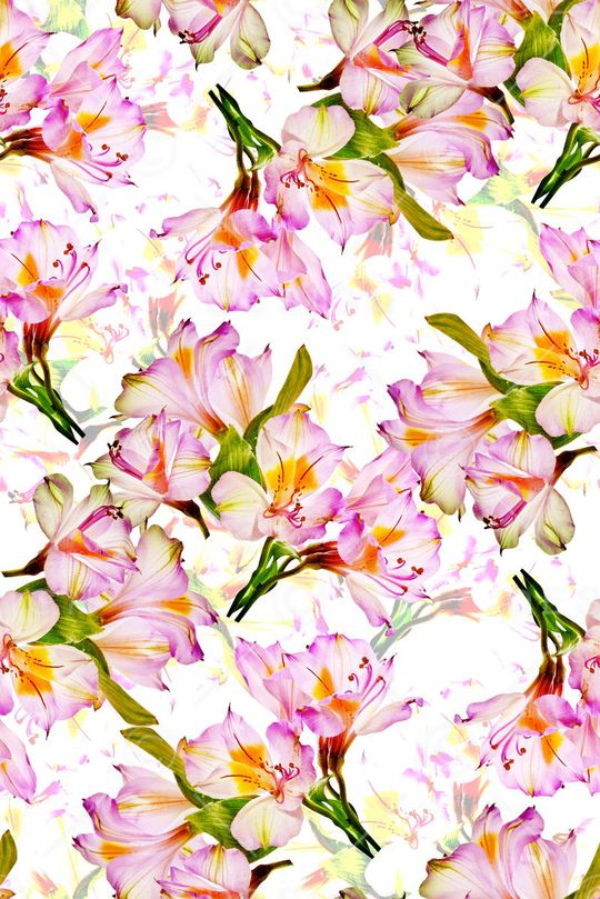 时尚手绘清爽女装花卉印花印花华亿平台图片