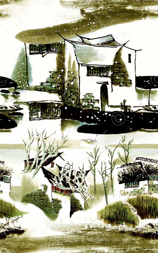 中国风印花华亿平台图片