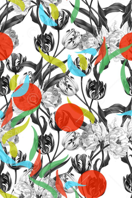 花卉印花华亿平台图片