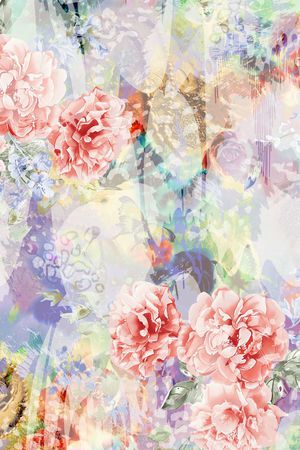 抽象花卉印花华亿平台图片