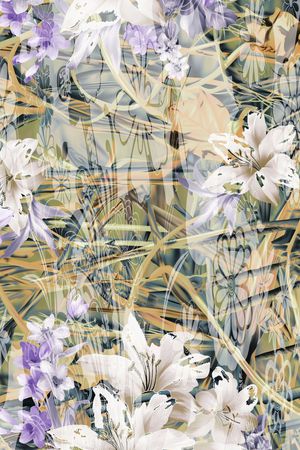 抽象花卉印花华亿平台图片