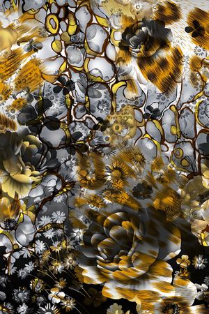 抽象花卉印花华亿平台图片