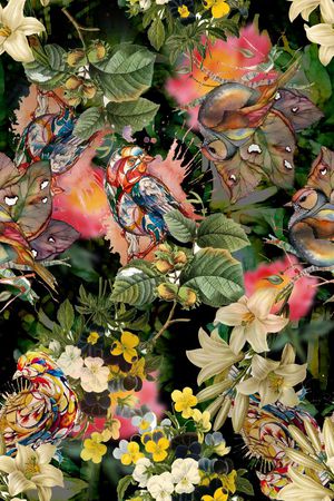 花鸟印花华亿平台图片