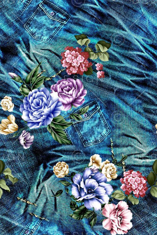 牛仔布印花华亿平台图片