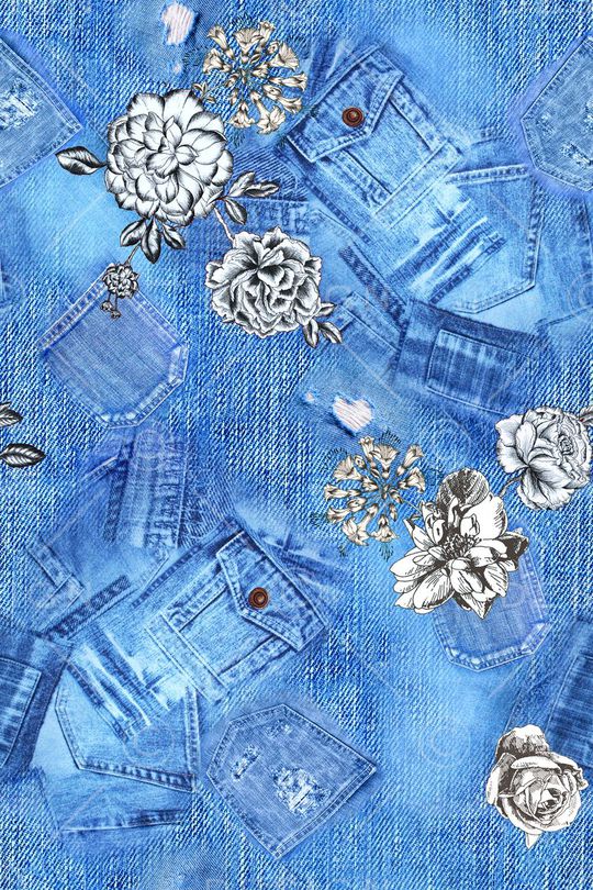 牛仔布印花华亿平台图片