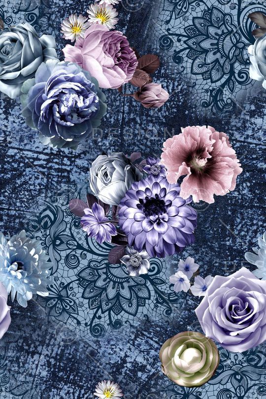 牛仔布印花华亿平台图片